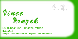 vince mrazek business card